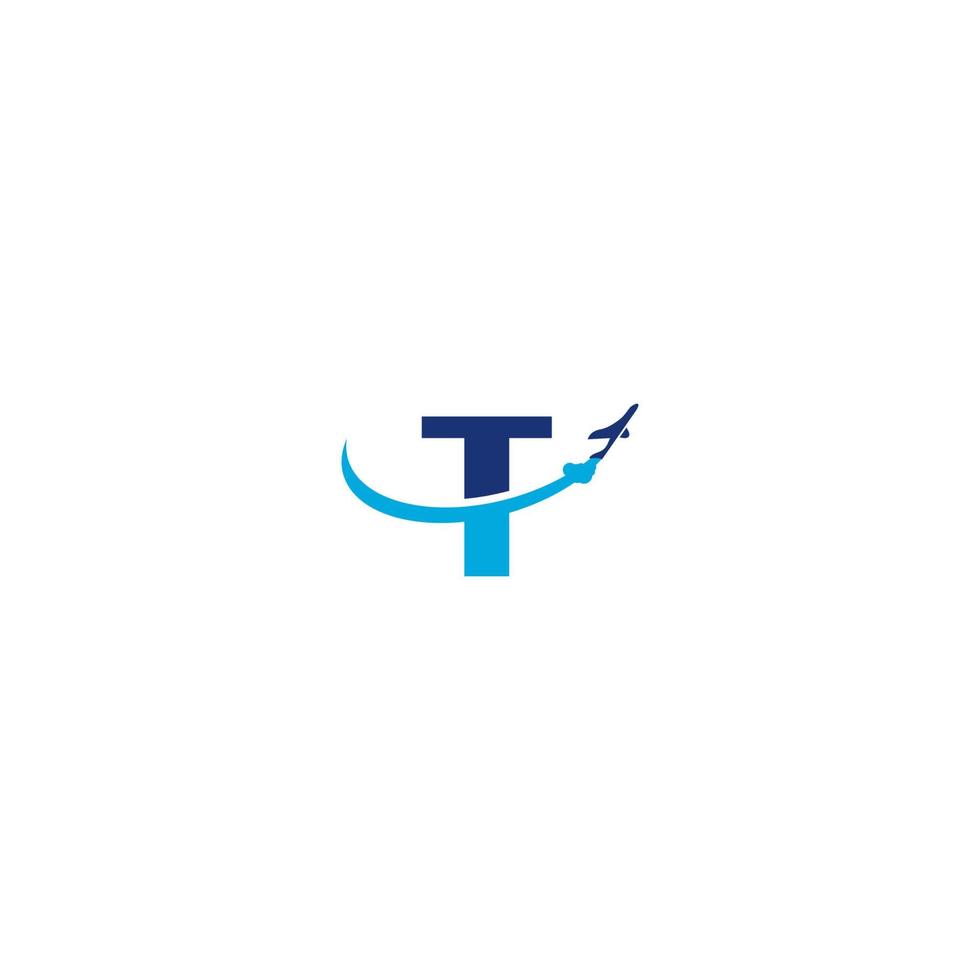 Inspiraciones del logotipo del avión de la letra t vector