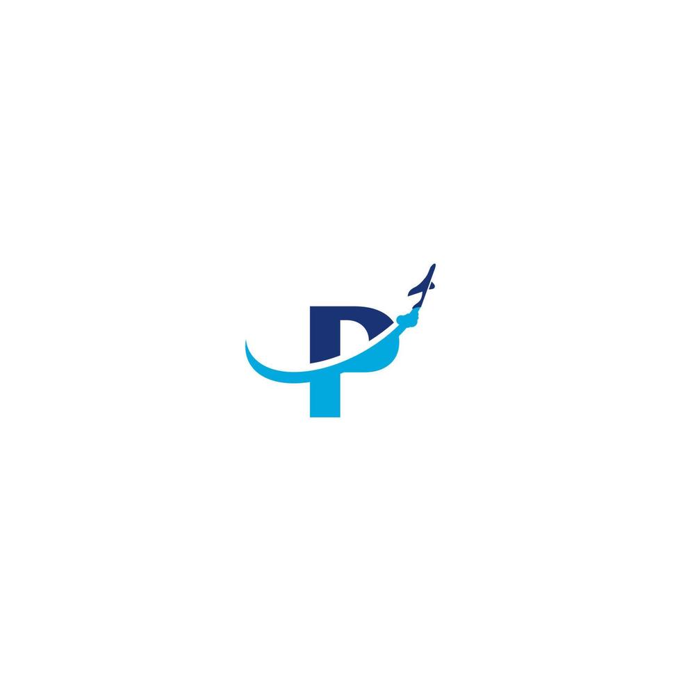 Inspiraciones del logotipo del avión de la letra p vector
