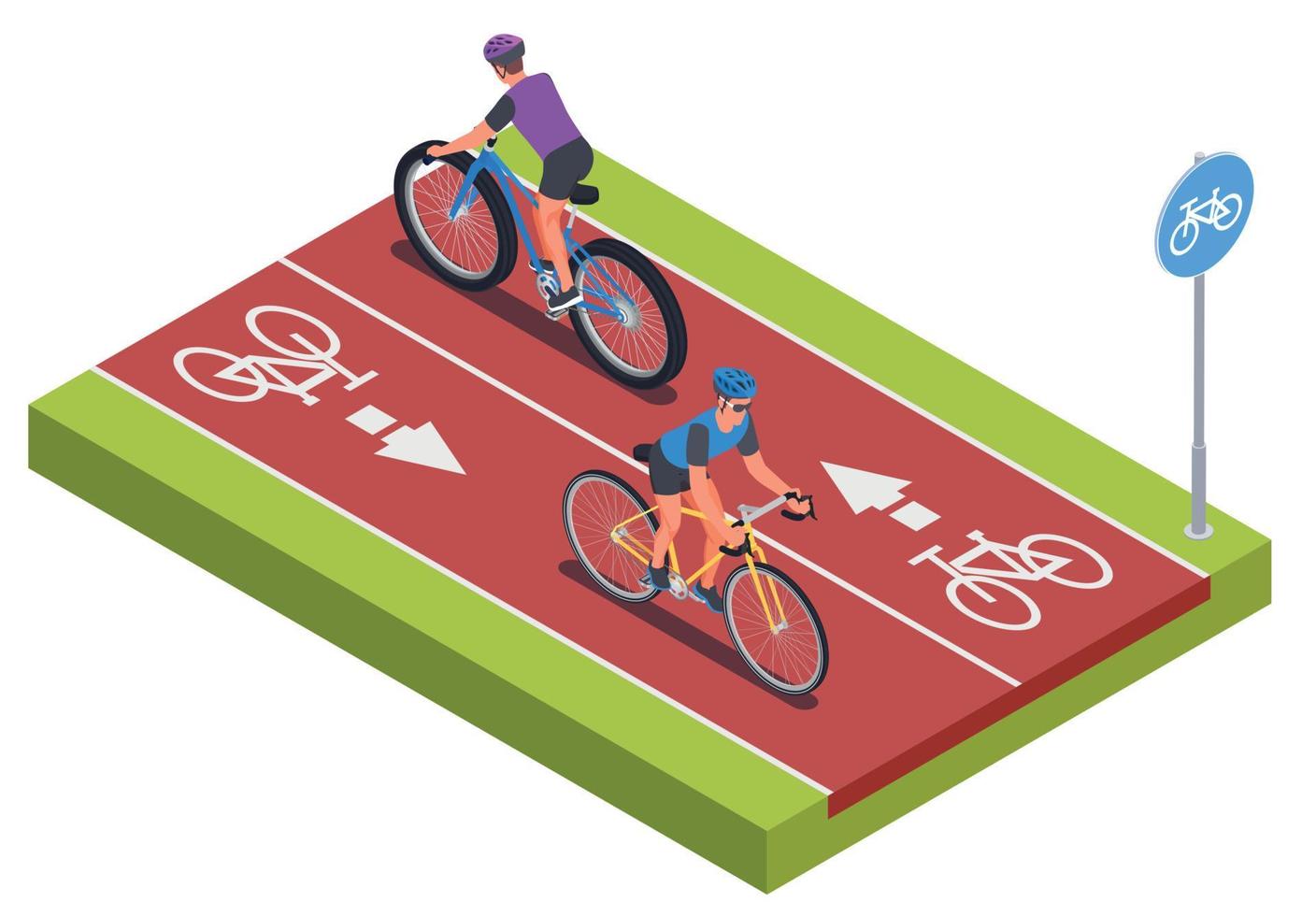 Cycling Sport Isometric Concept vector