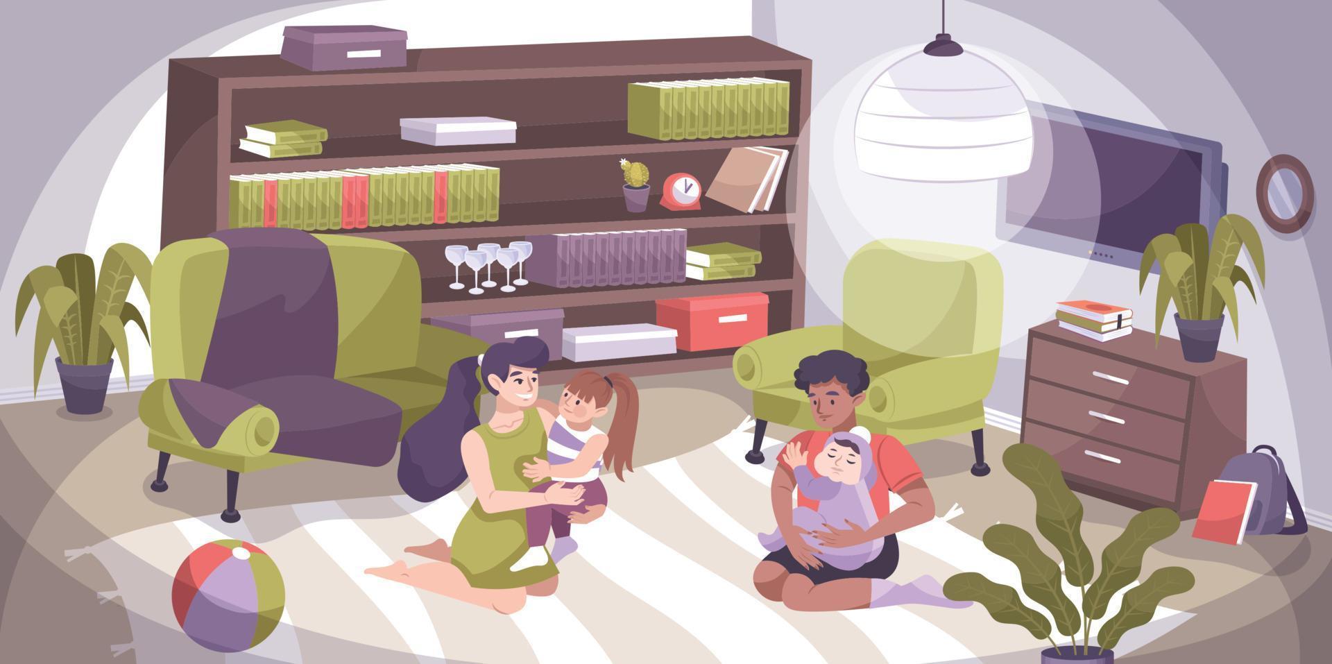 Hug Kid Composition vector
