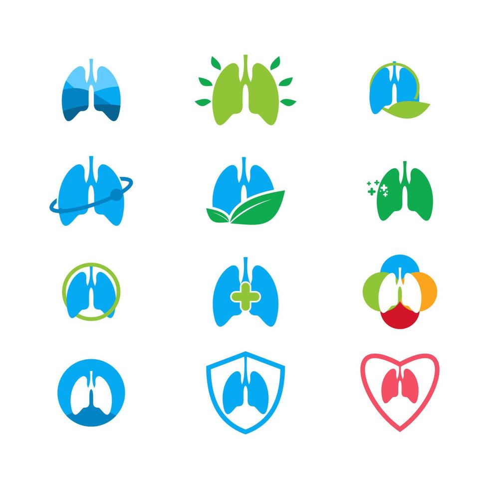 Illustration Vector Graphic of Lung Logo Batch. Perfect to use for Medical Company