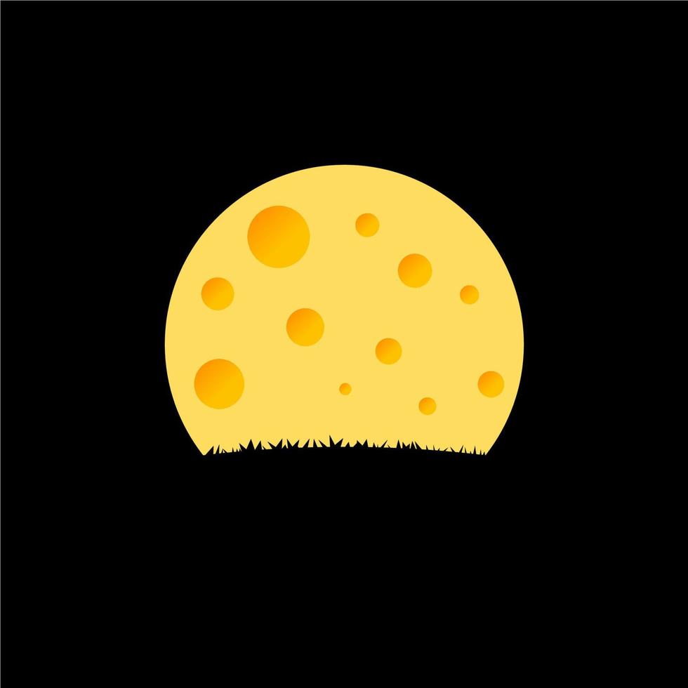 plantilla de inspiraciones del logo de la luna de queso vector