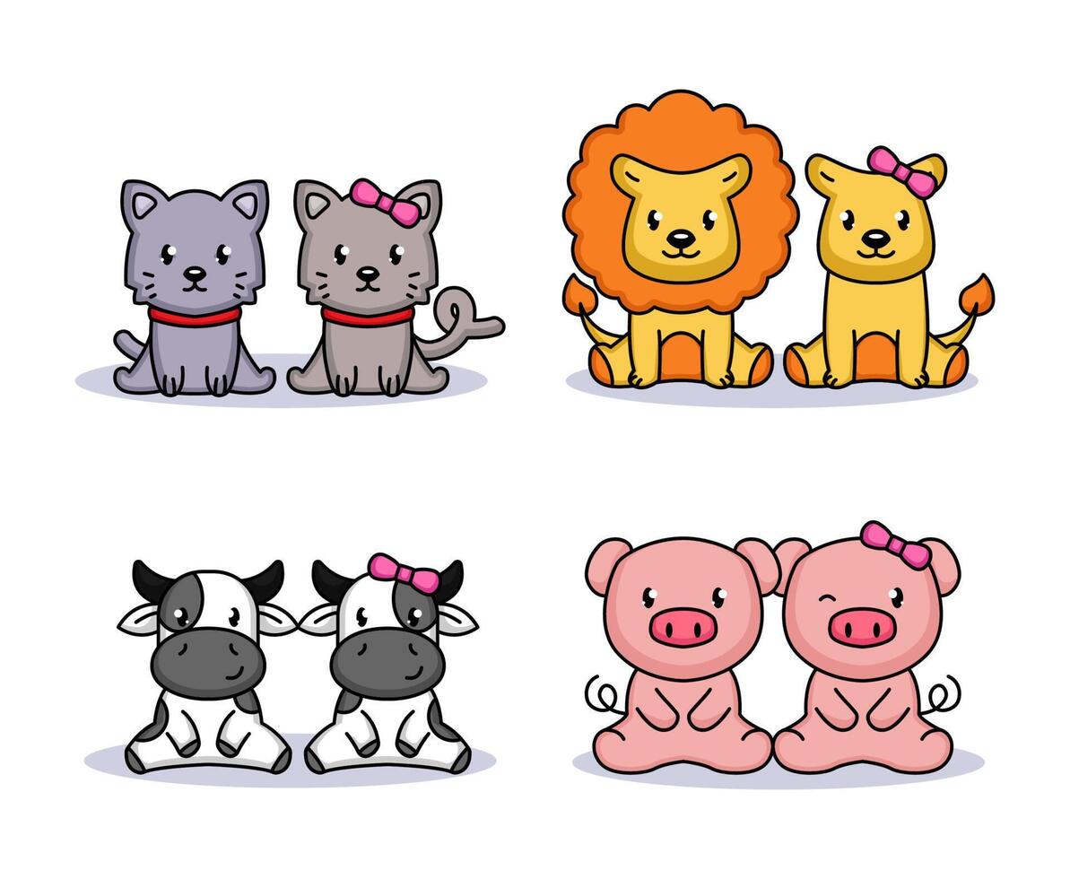 conjunto de linda pareja de animales en el día de san valentín 4439235 Vector en Vecteezy conjunto de linda pareja de animales en el día de san valentín 4439235 Vector en Vecteezy