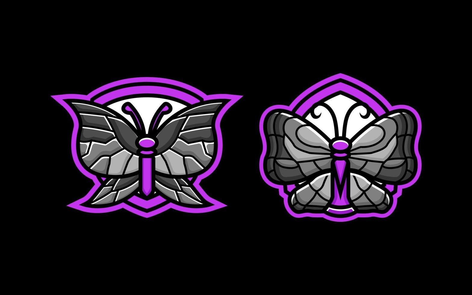 E-sport butterfly logo design mascot vector