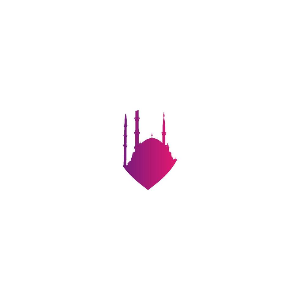 Sultan Ahmed Mosque Logo In Purple Color vector