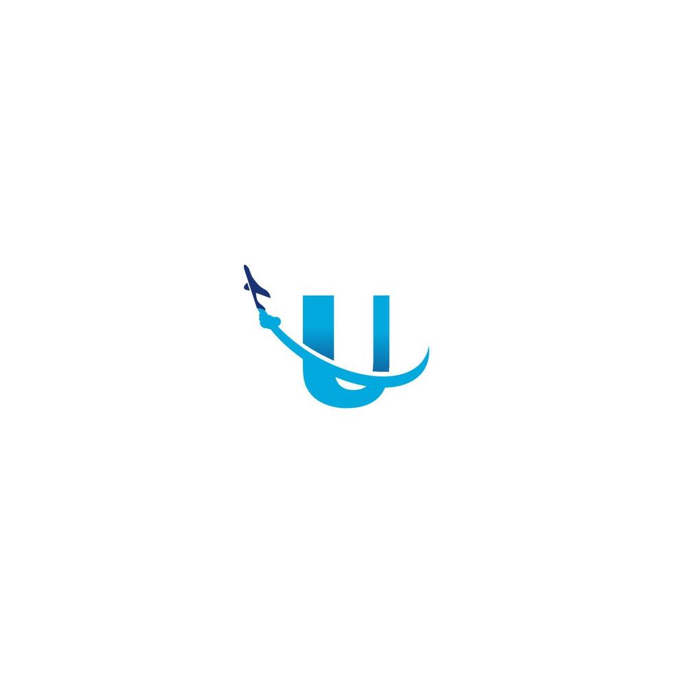 U Letter Arrow Plane Logo Inspirations vector