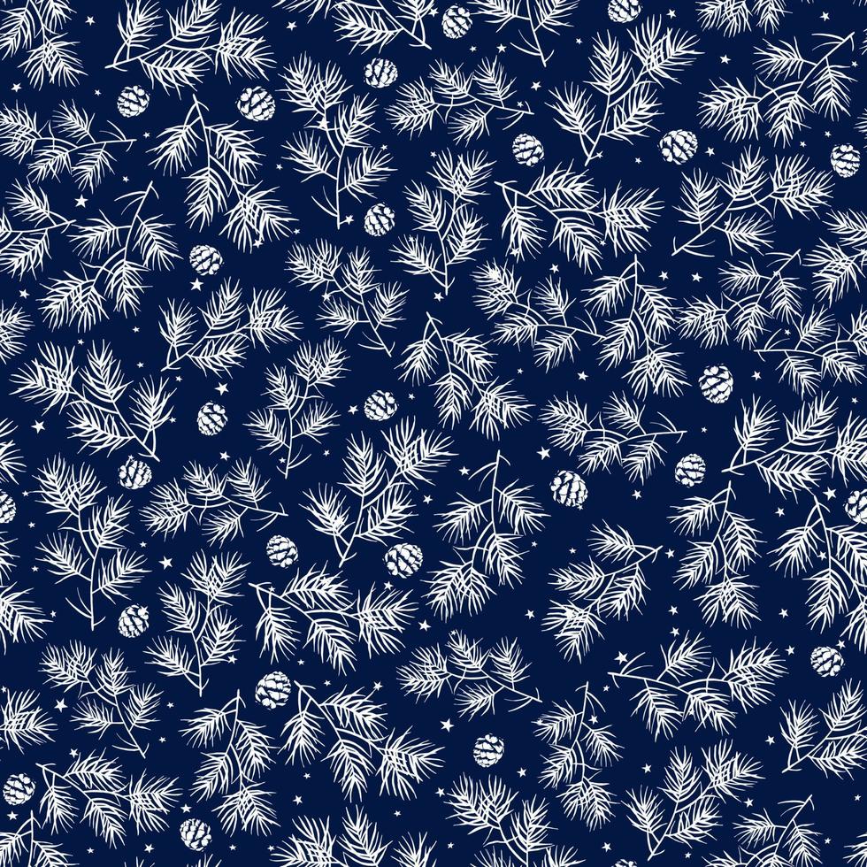 Seamless pine branches and cones. For Christmas decoration, clothes, banners, sales and other winter events. vector