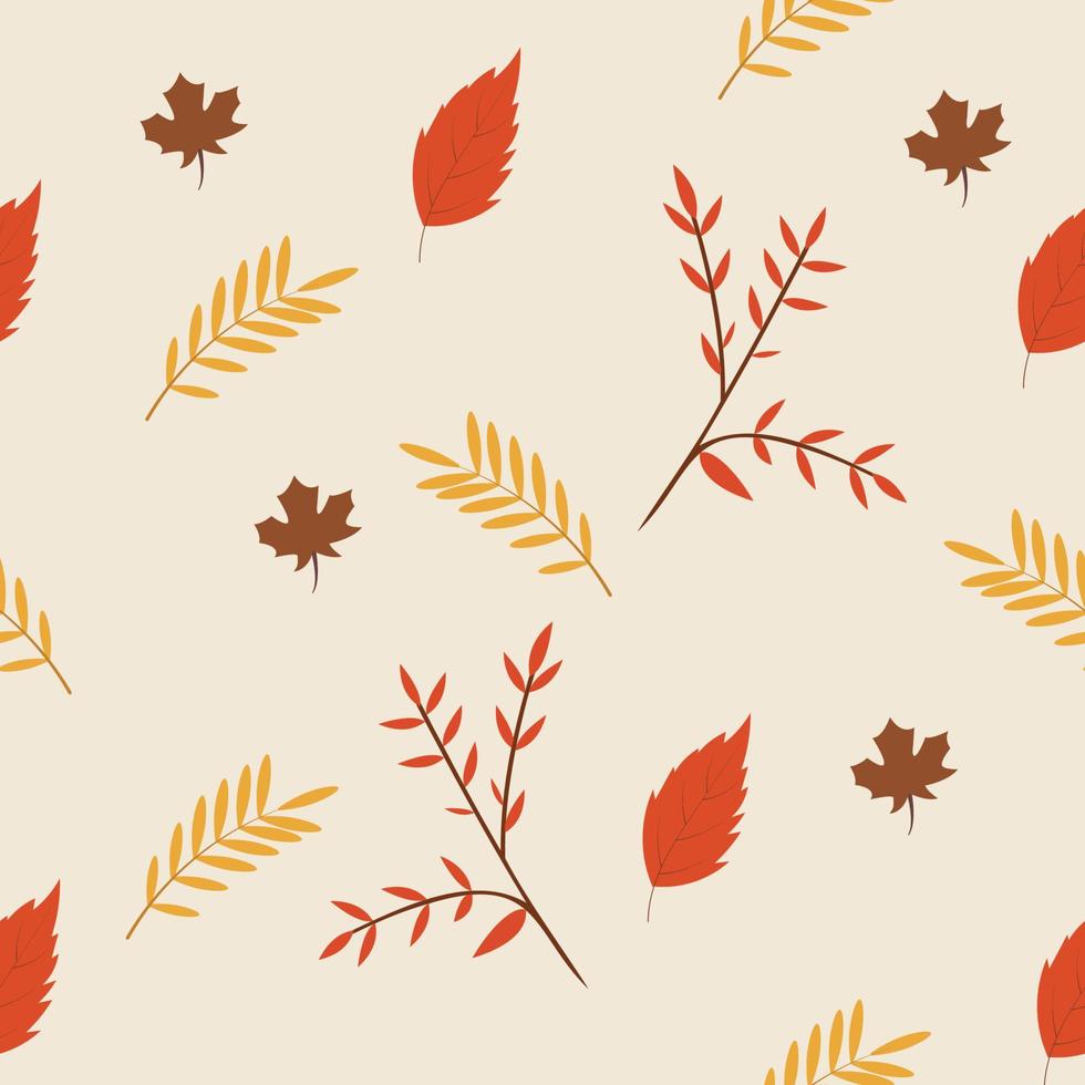 patrón de hoja de otoño sin costuras adecuado para moda, interior, envoltura, papel tapiz, embalaje vector