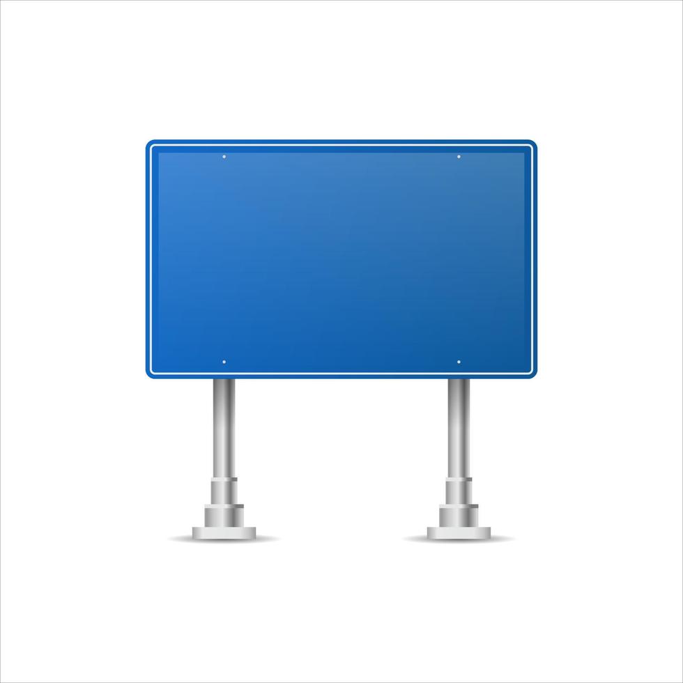 Realistic Blue street and road signs. City illustration vector. Street traffic sign mockup isolated, signboard or signpost direction mock up image vector