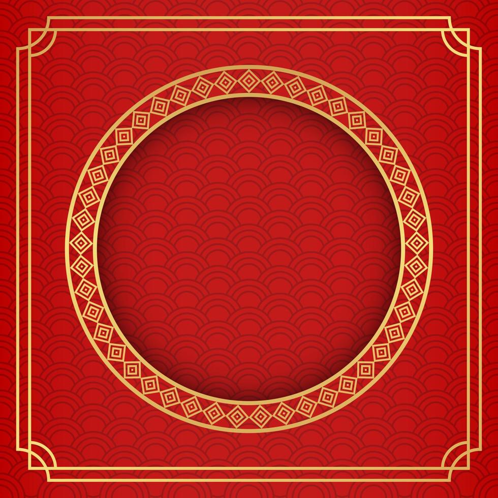 Chinese background, decorative classic festive red background, vector illustration