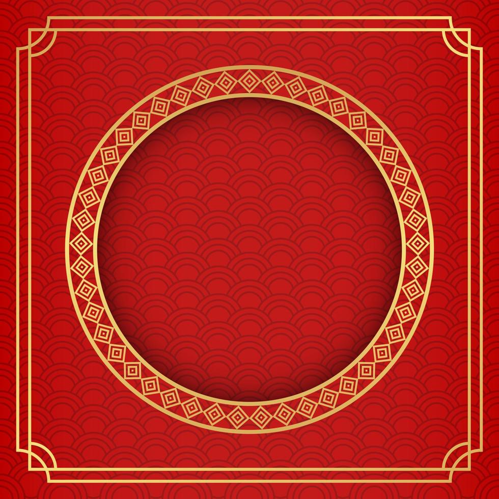 Fondo chino, fondo rojo festivo clásico decorativo, ilustración vectorial vector