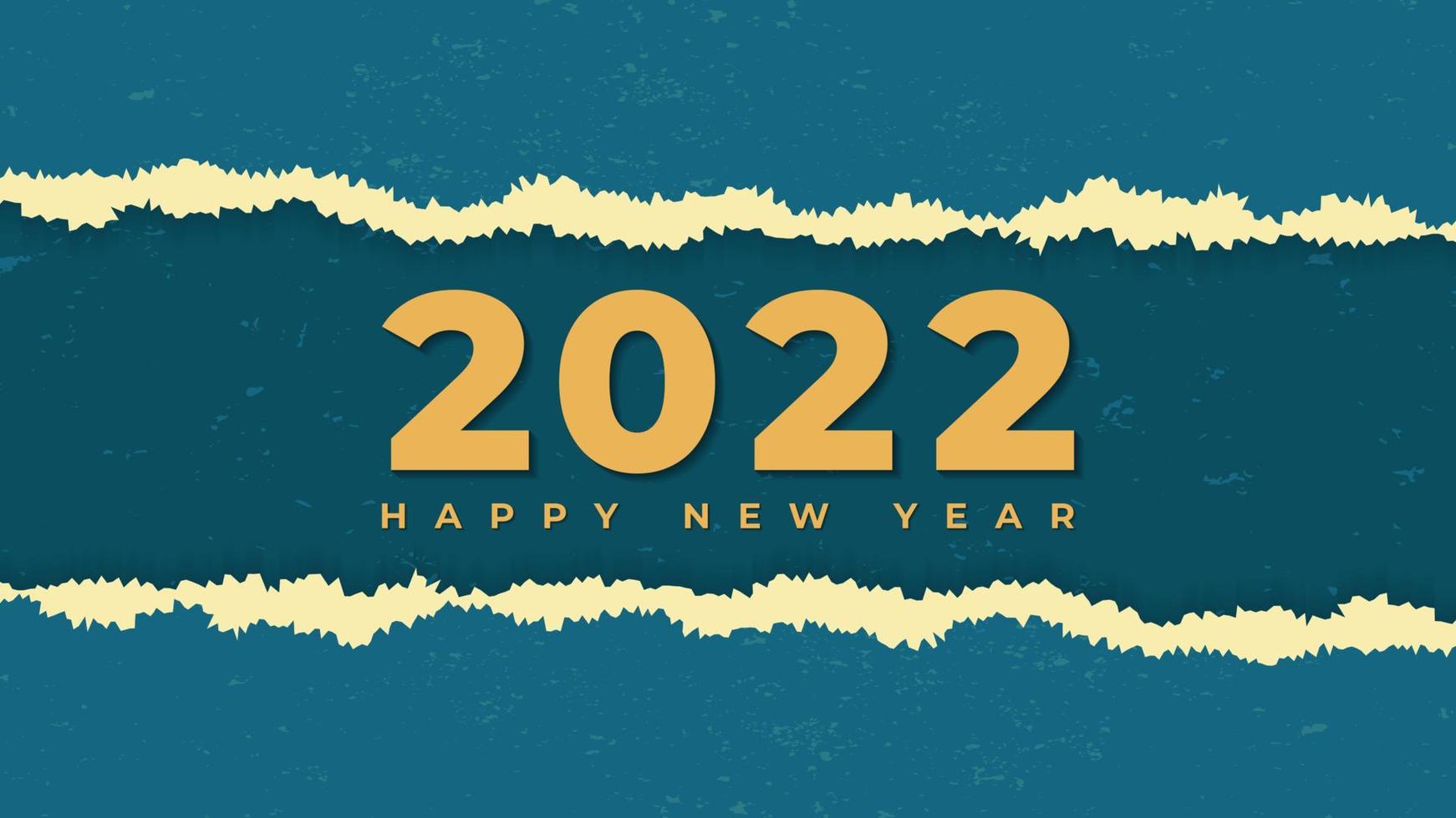 Editable Happy New Year 2022 Illustration with Blue Torn Paper Effect Background. Holiday Vector Illustration of Blue Torn Paper Numbers 2022. 2022 Torn Paper Background