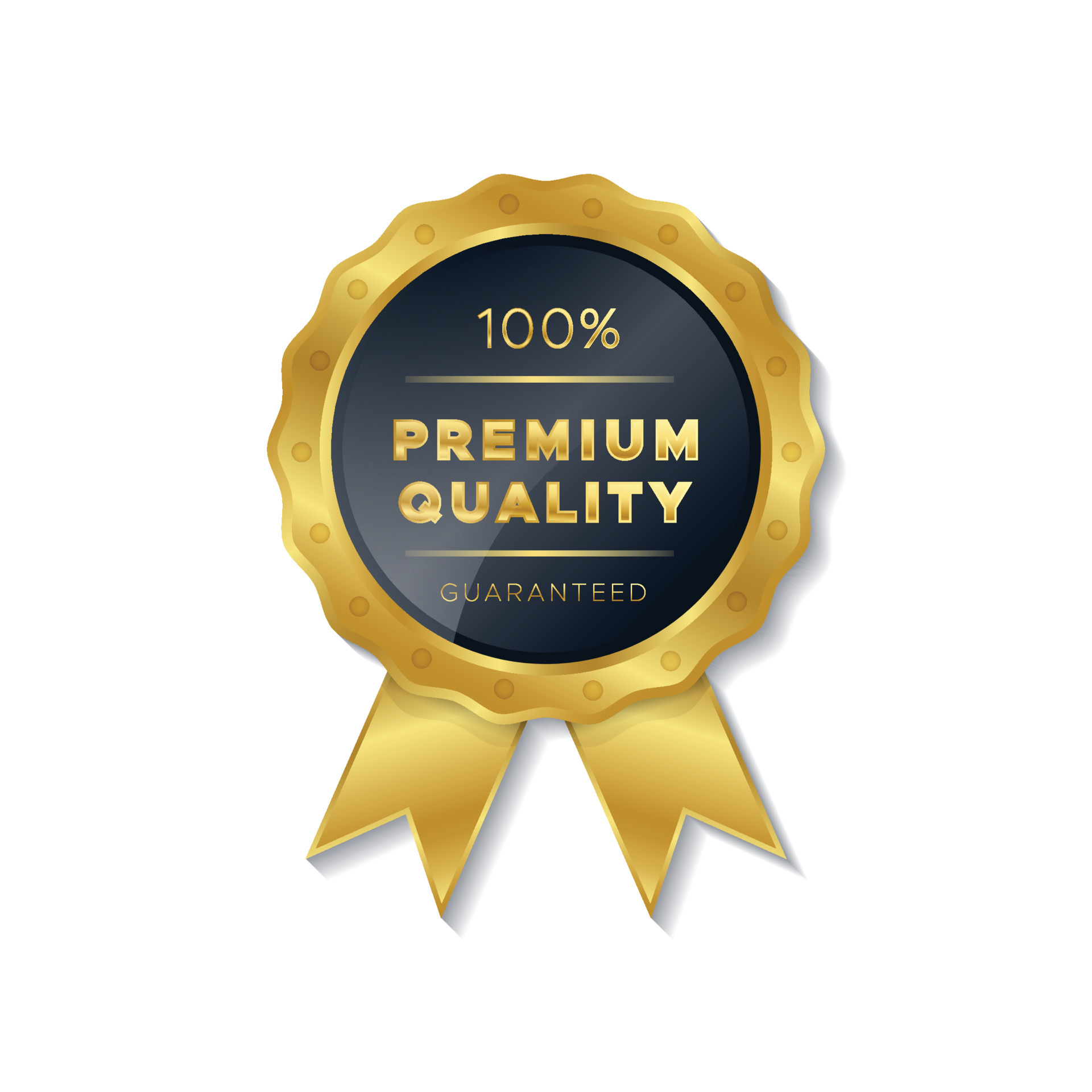 Guaranteed premium quality gold sign round label Vector Image