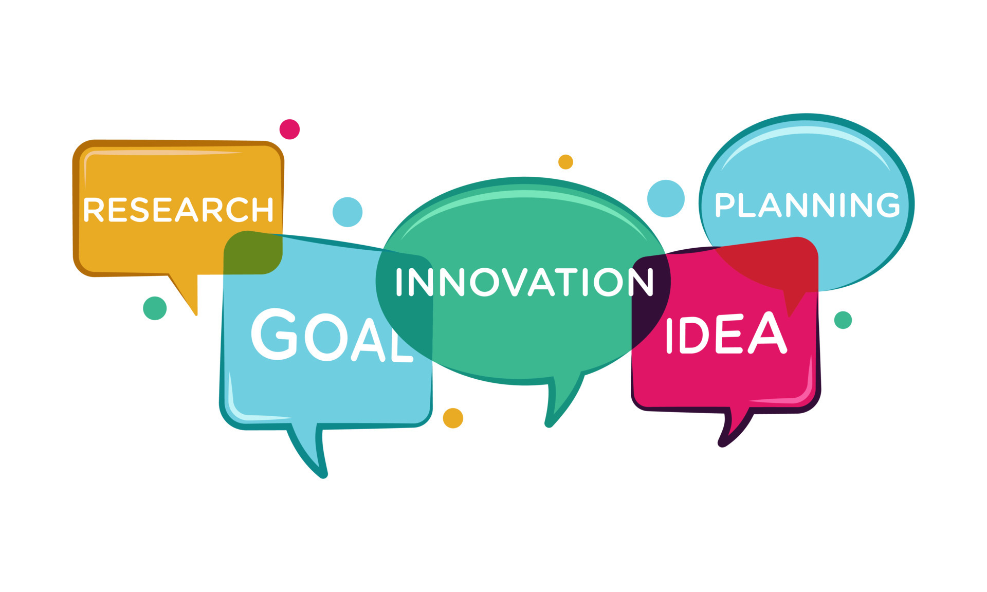 Flat vector illustration of group chat discussing business idea