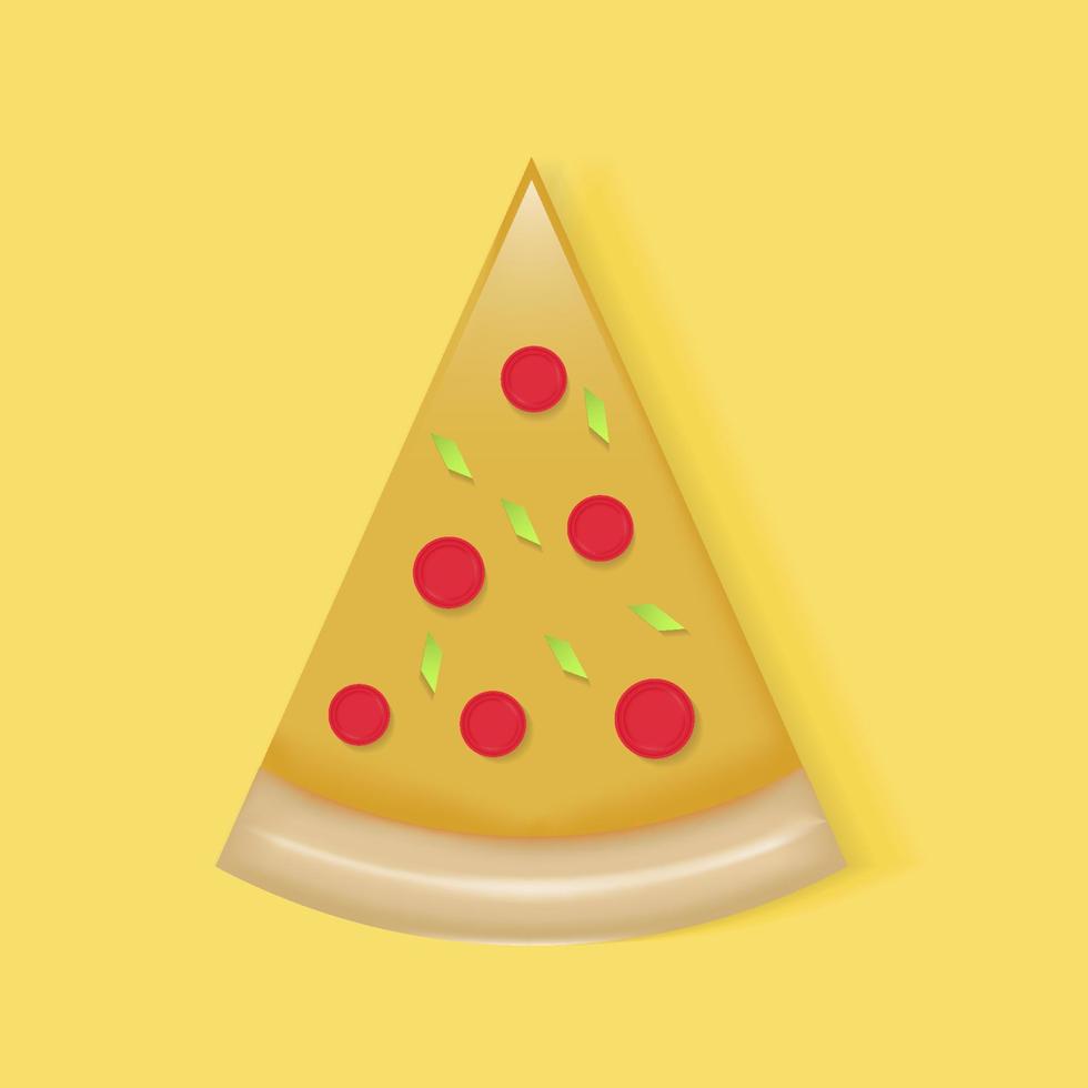 3d slice pizza icon illustration vector design. 3d food design. 3d pizza isolated design