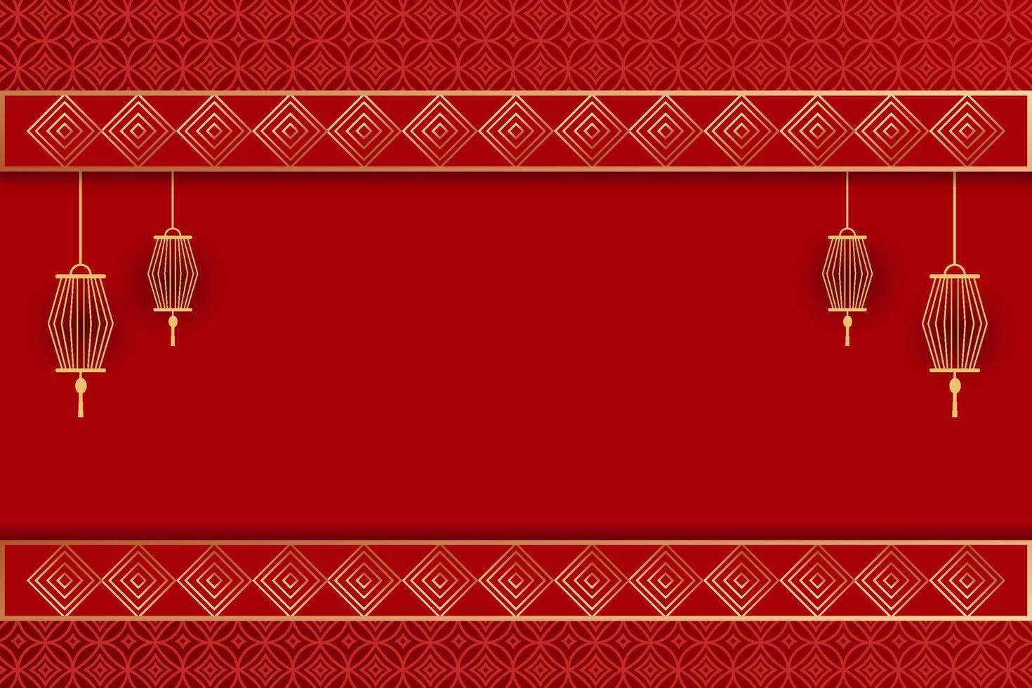 Fondo rojo chino tradicional con área de espacio de copia. fondo de año nuevo chino vector