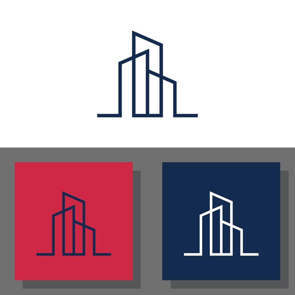 real estate building minimalist logo design template vector