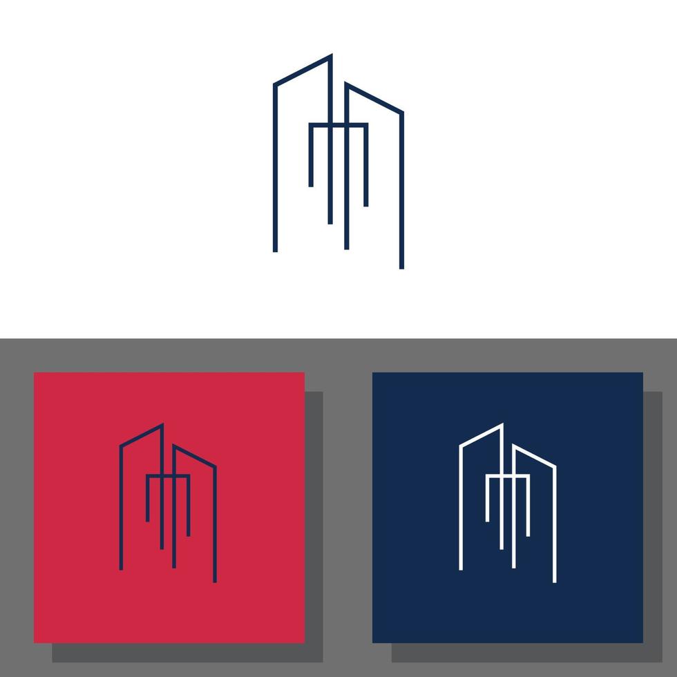 edificio de bienes raíces plantilla de diseño de logotipo minimalista vector