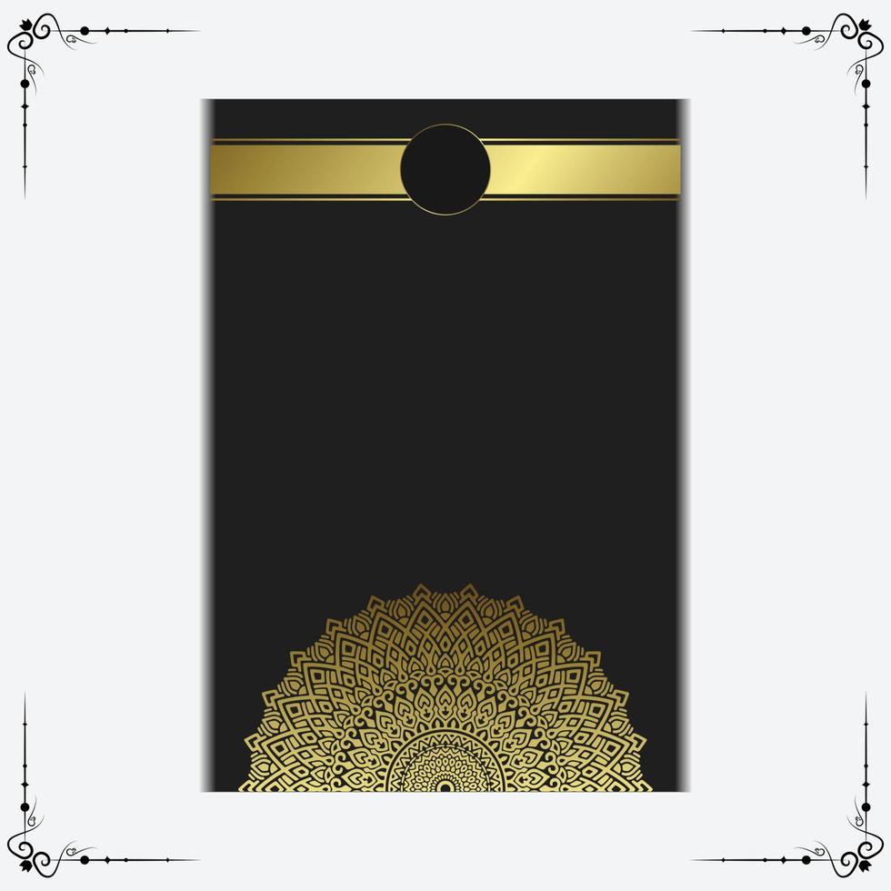 Fondo adornado de mandala de oro de lujo para invitación de boda, portada de libro vector