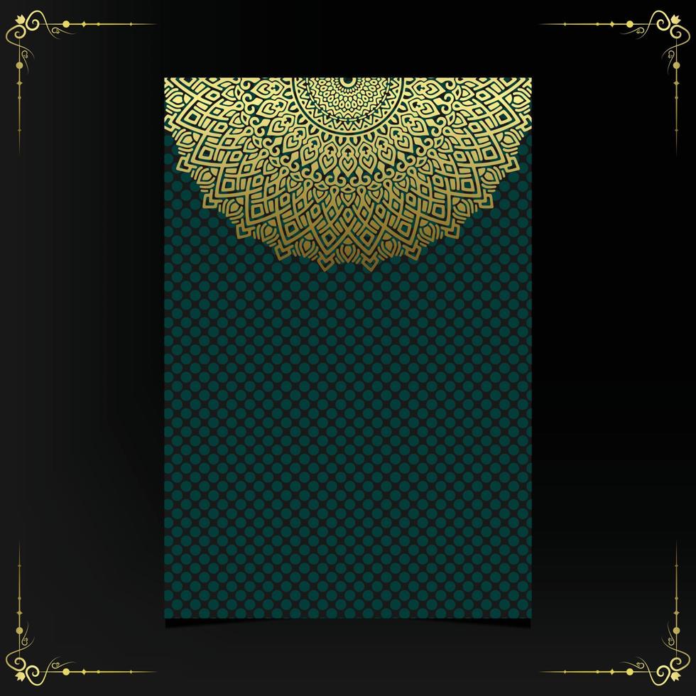 Luxury gold mandala ornate background for wedding invitation, book cover vector