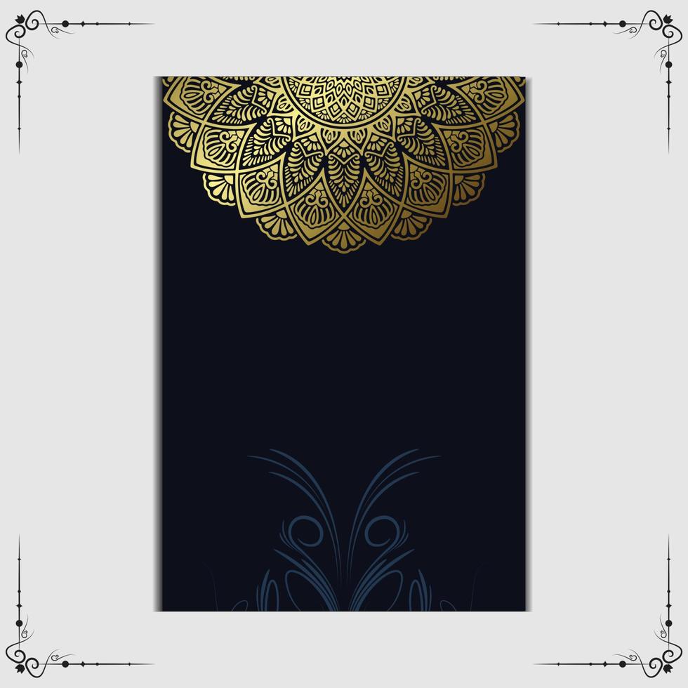 Luxury gold mandala ornate background for wedding invitation, book cover vector