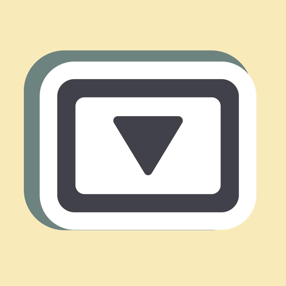 Sticker Down - Color Mate Style,Simple illustration,Editable stroke vector