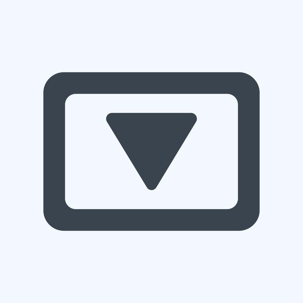 Icon Down - Glyph Style,Simple illustration,Editable stroke vector