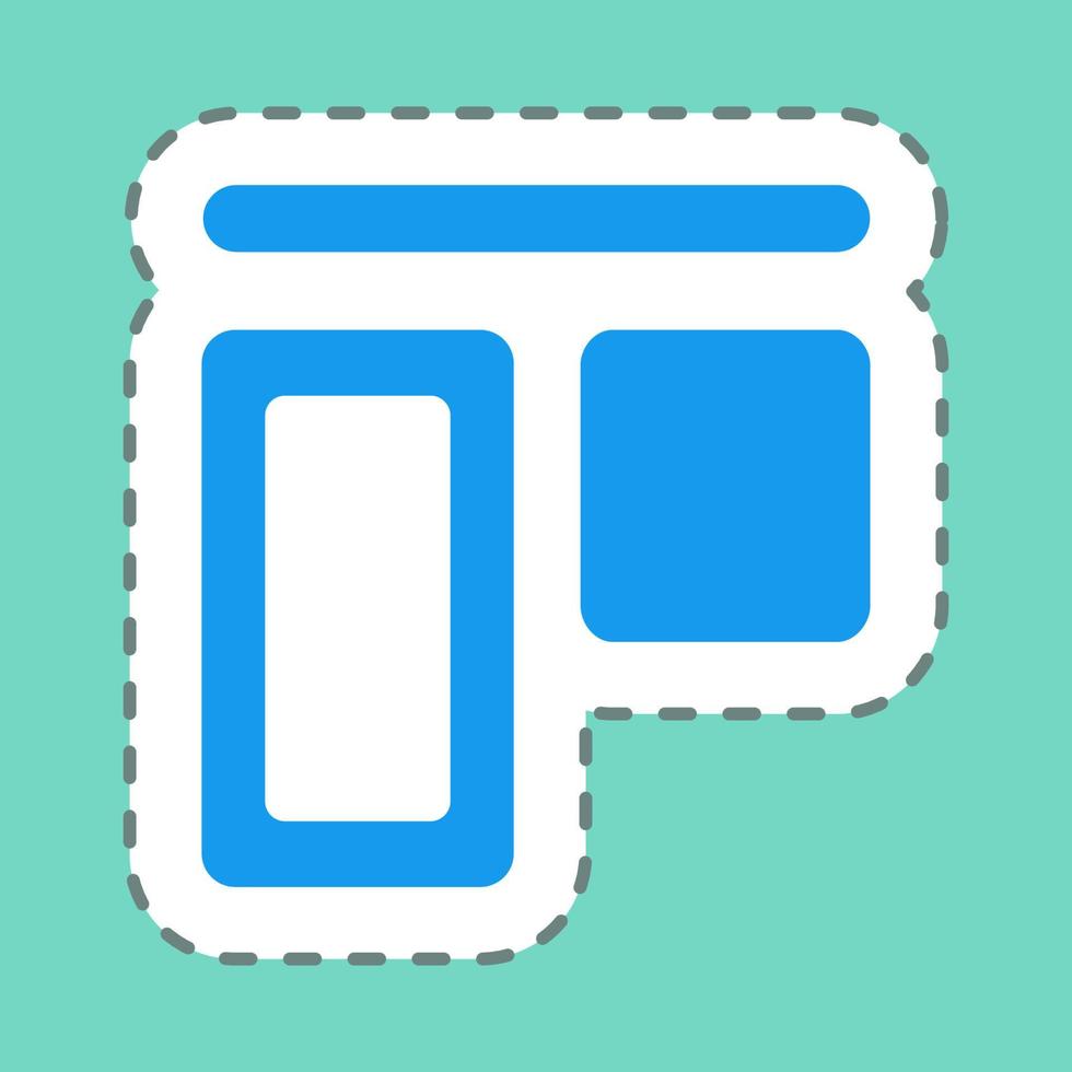 Sticker Vertical Align Top - Line Cut,Simple illustration,Editable stroke vector