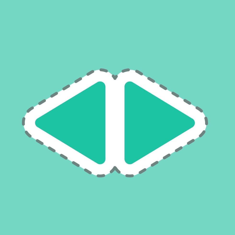 Sticker Scroll Horizontal - Line Cut,Simple illustration,Editable stroke vector