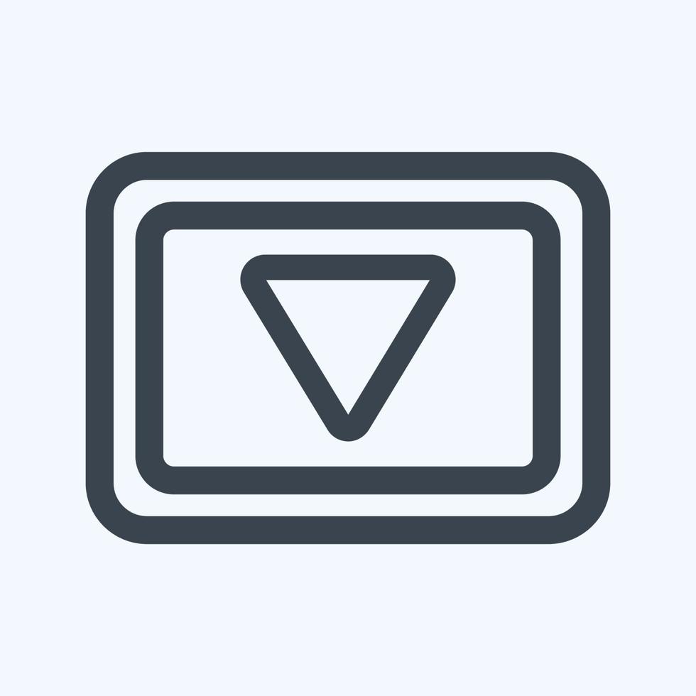 Icon Down - Line Style,Simple illustration,Editable stroke vector