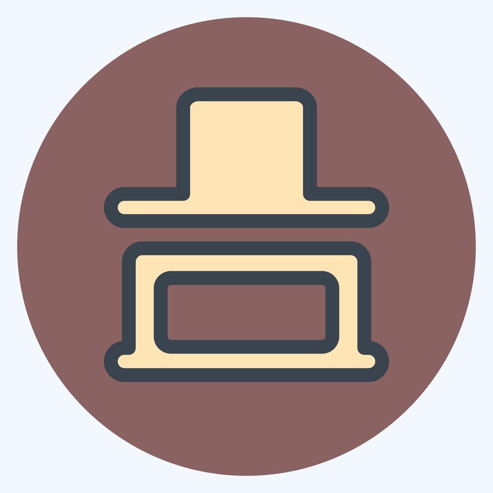 Icon Vertical Distribute Button - Color Mate Style,Simple illustration,Editable stroke vector