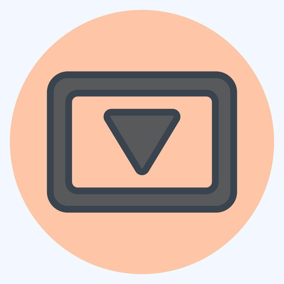 Icon Down - Color Mate Style,Simple illustration,Editable stroke vector