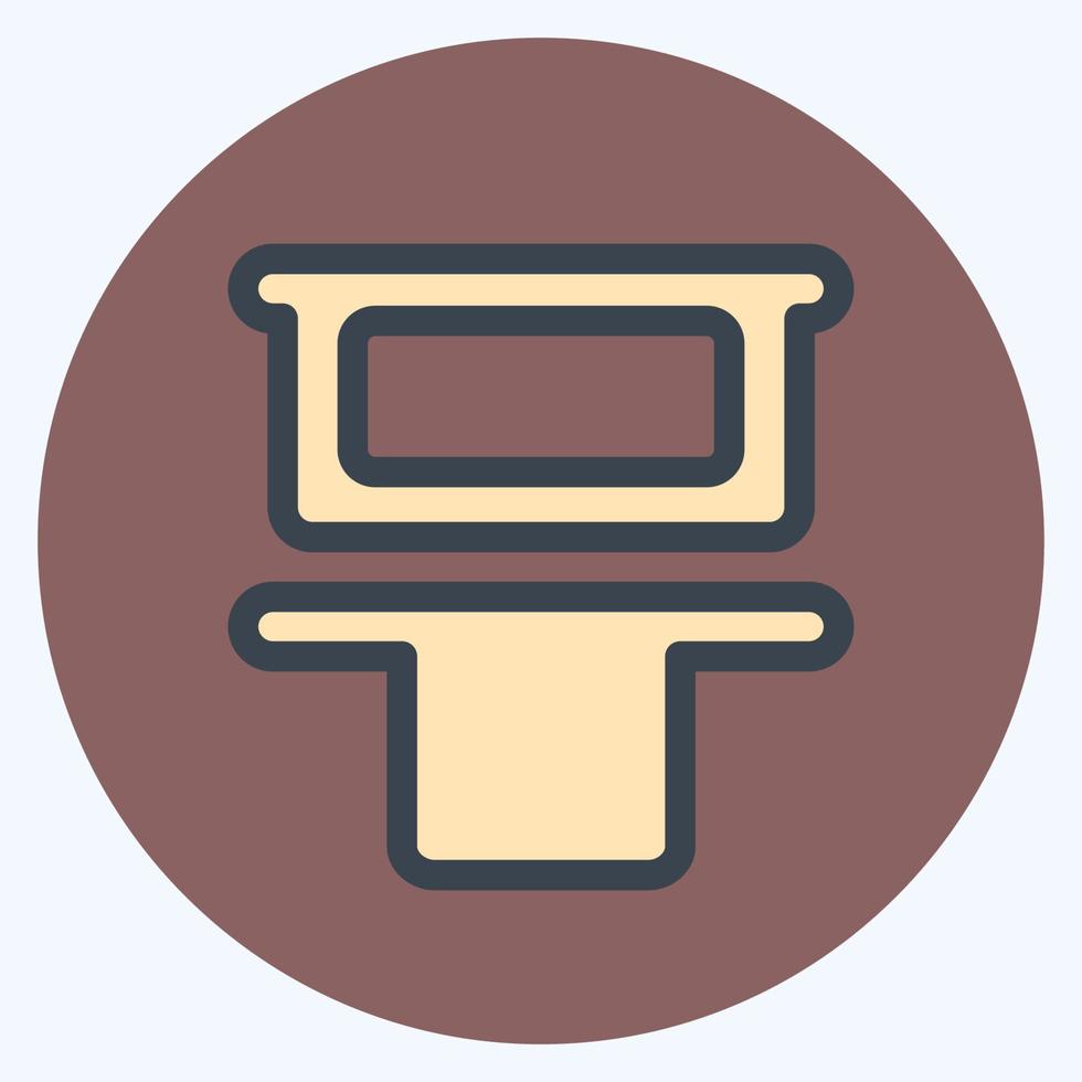 Icon Vertical Distribute Top - Color Mate Style,Simple illustration,Editable stroke vector