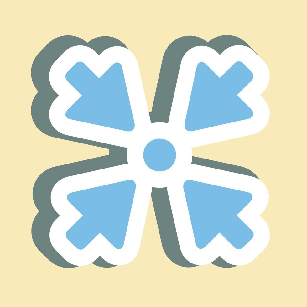 Sticker Scale Down - Color Mate Style,Simple illustration,Editable stroke vector