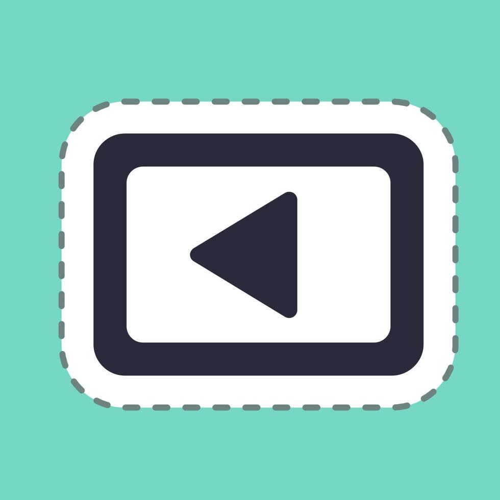 Sticker Left - Line Cut,Simple illustration,Editable stroke vector