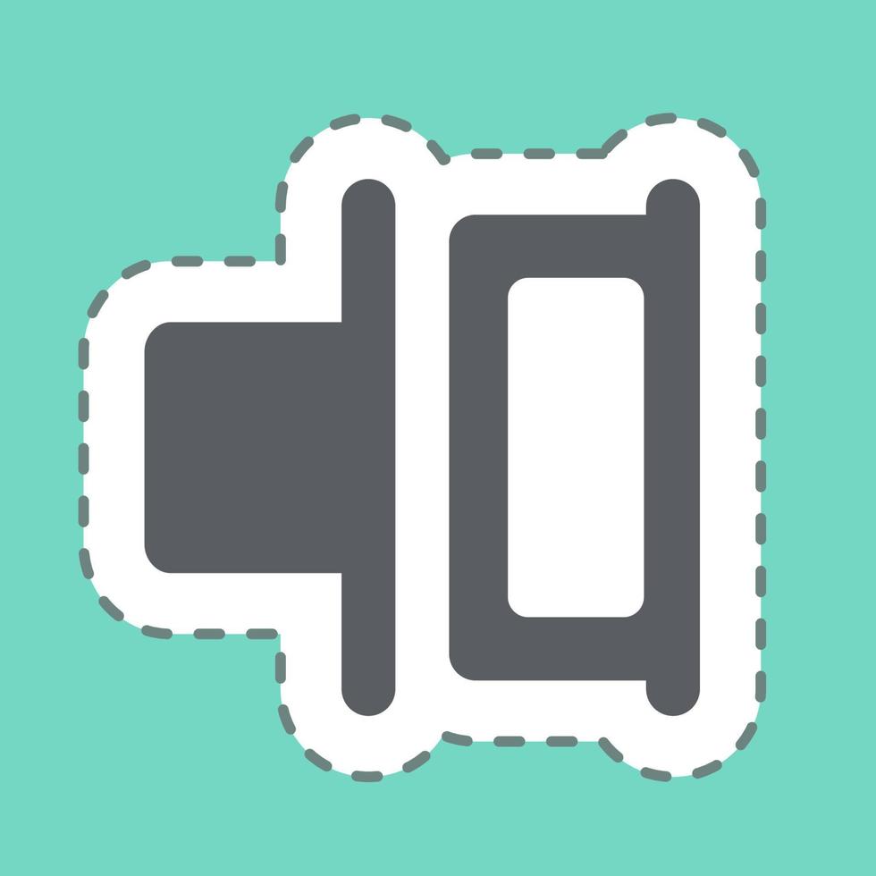 Sticker Horizontal Distribute Right - Line Cut,Simple illustration,Editable stroke vector