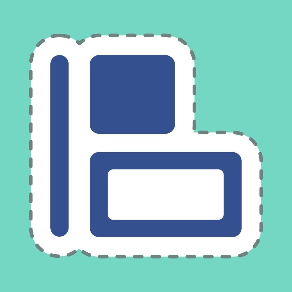 Sticker Horizontal Align Left - Line Cut,Simple illustration,Editable stroke vector