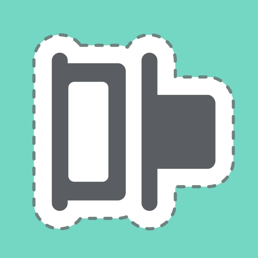 Sticker Horizontal Distribute Left - Line Cut,Simple illustration,Editable stroke vector