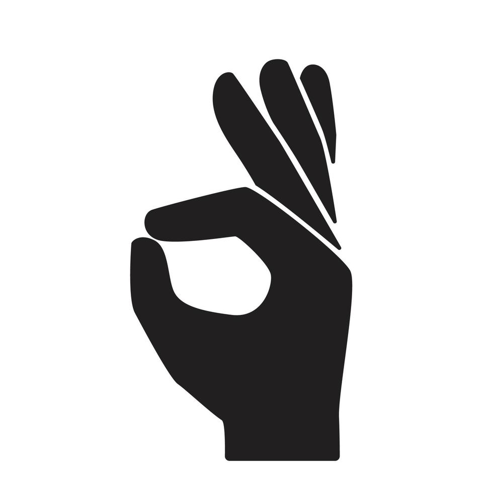 Hand gesture OK sign. vector illustration