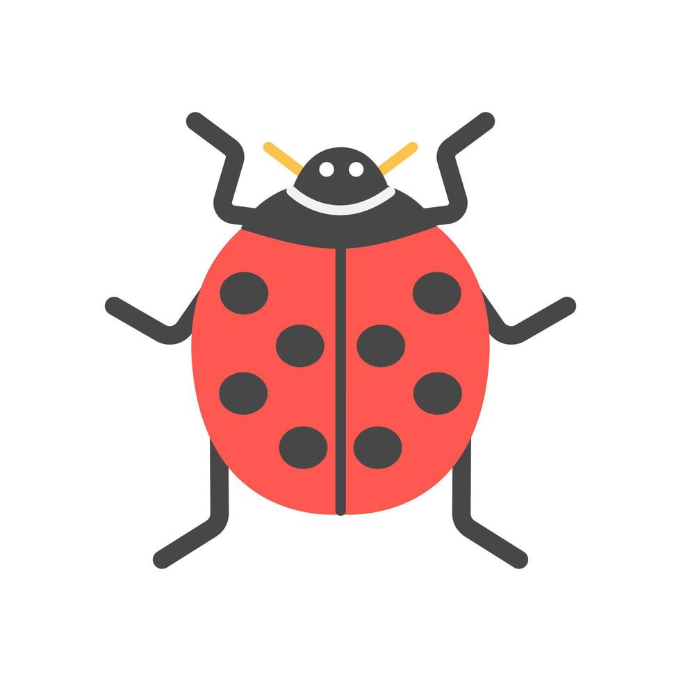 mariquita, escarabajo, ilustración vectorial en estilo plano vector