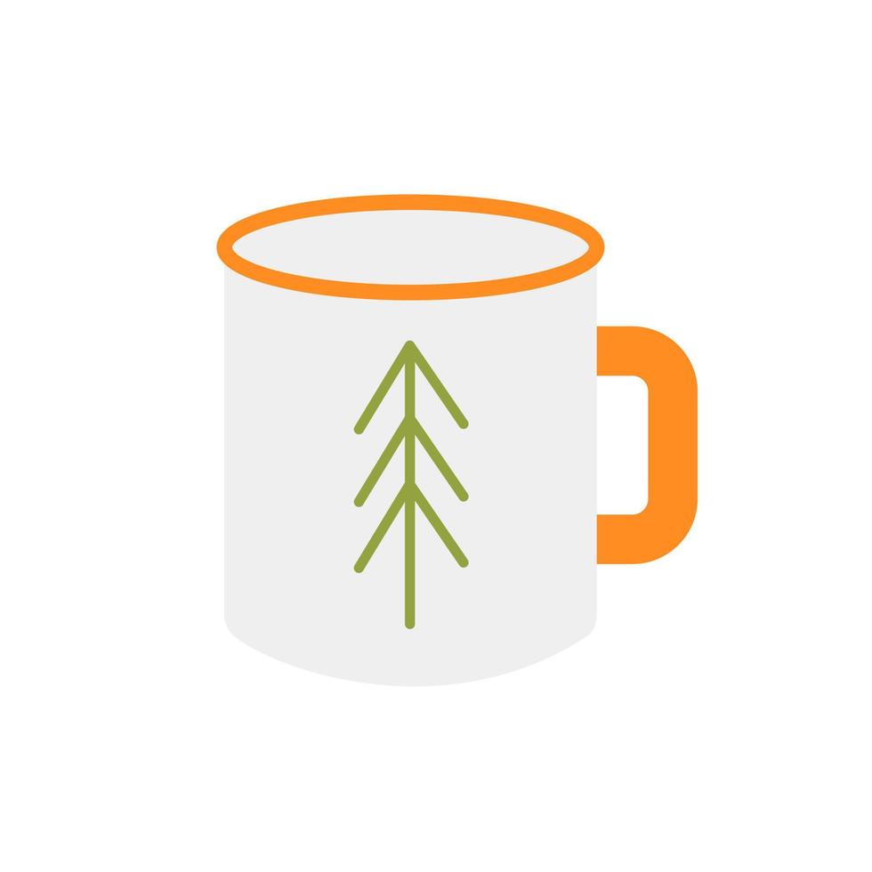 Hiking mug, vector illustration in flat style