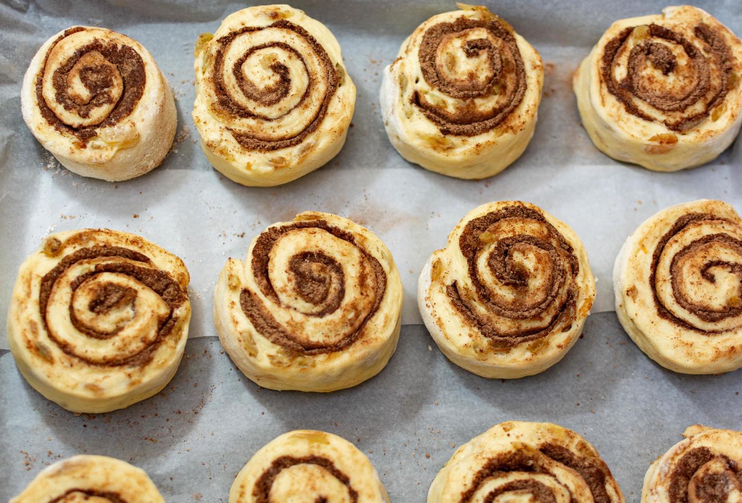 Cinnamon buns, before baking. photo