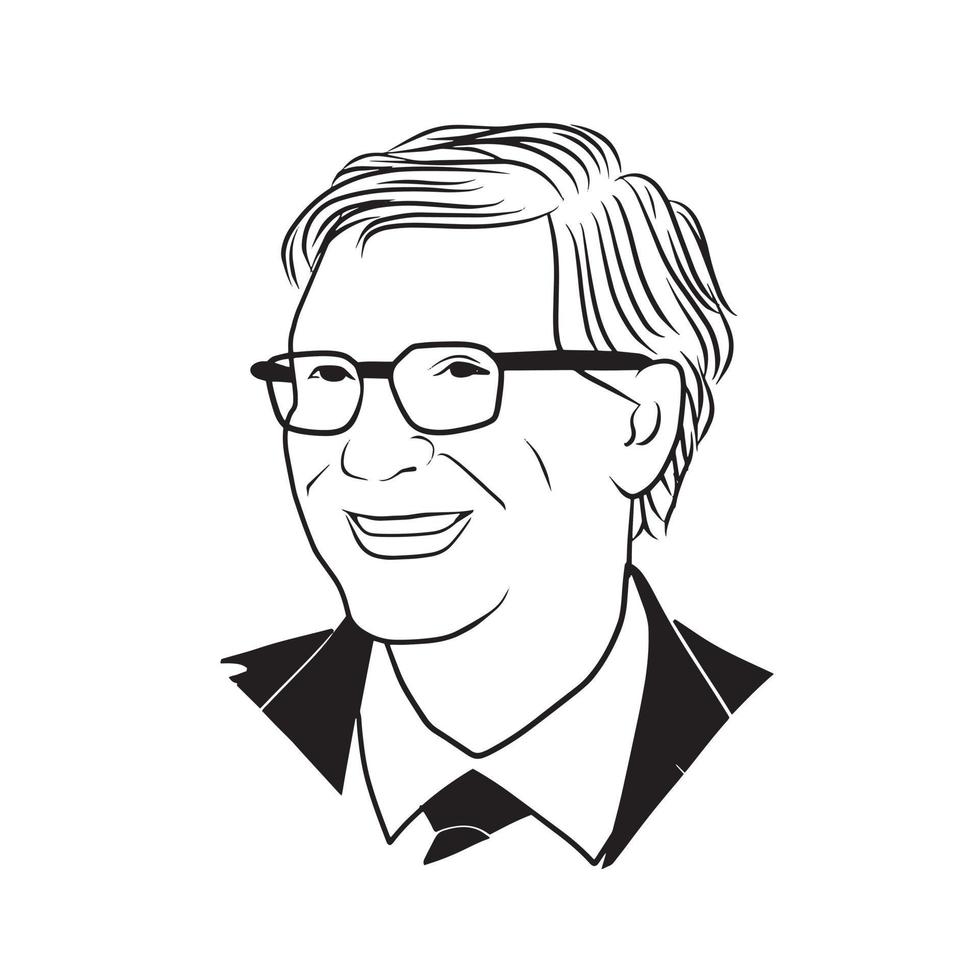 bill gates vector illustration art