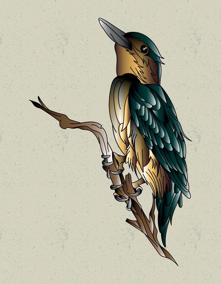 sparrow tattoo old school vector