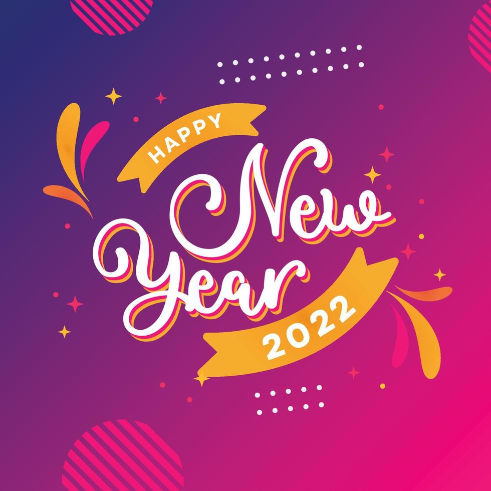 Lettering Happy New Year 2022 vector