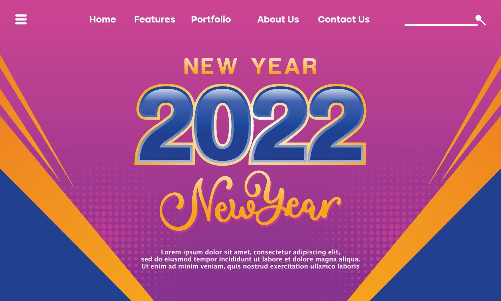 New Year Landing Page Template vector