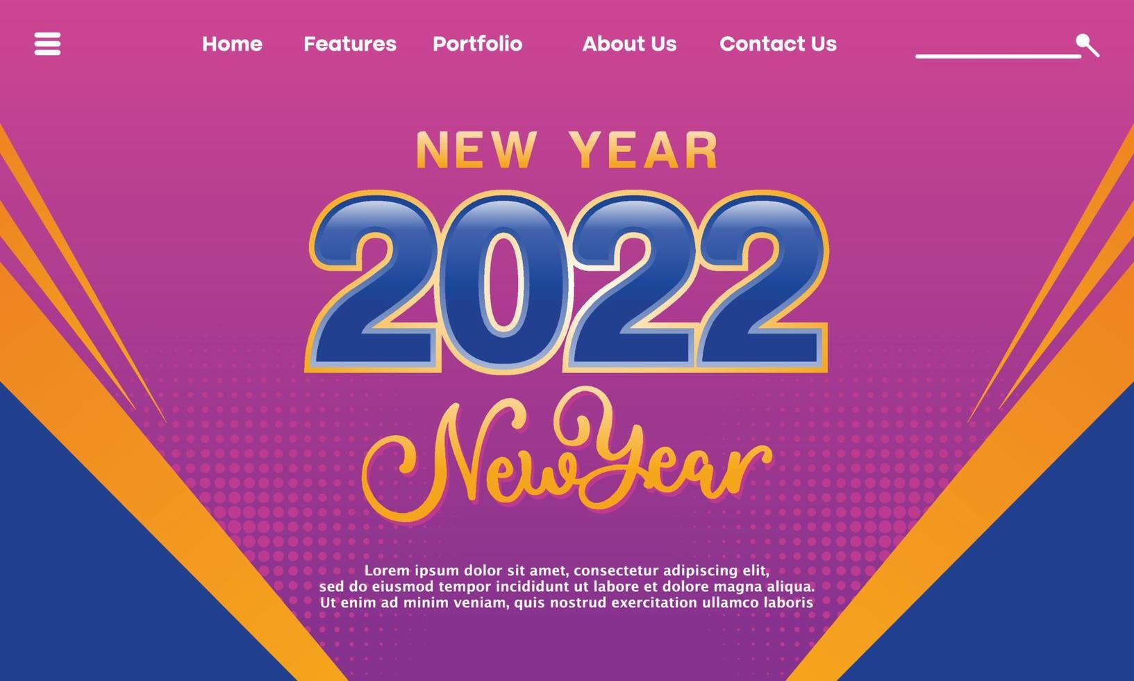 New Year Landing Page Template vector