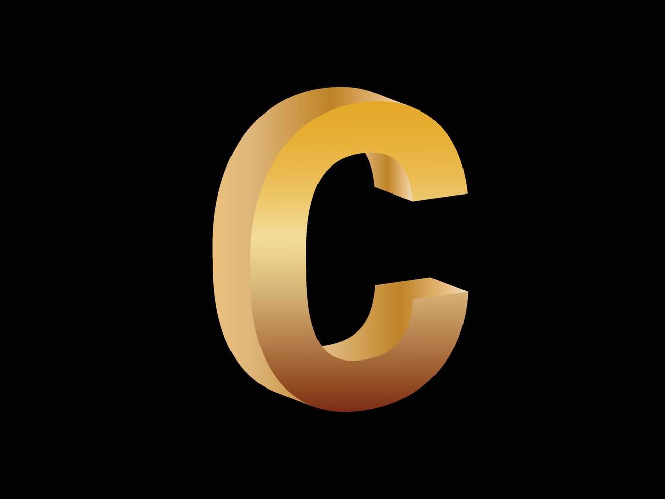 3D golden letter vector