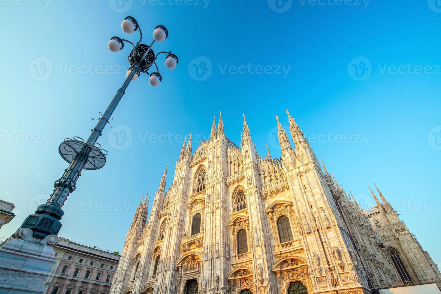 Cathedral Duomo di Milano at Square Piazza Duomo, morning in Milan photo