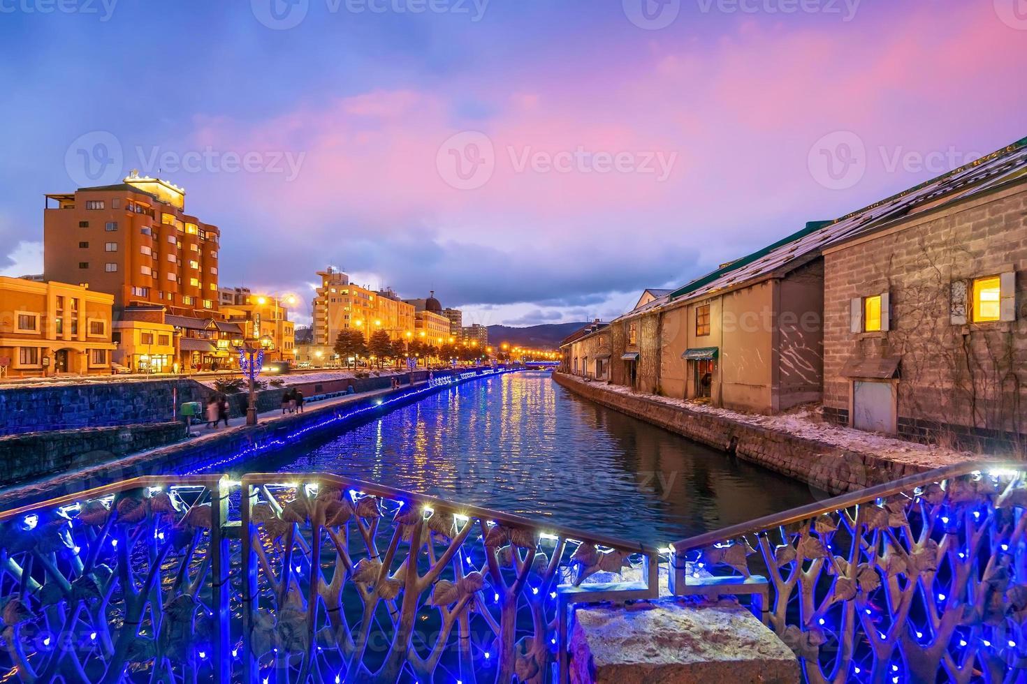 Cityscape of Otaru, Japan canal and historic warehouse, Sapporo photo